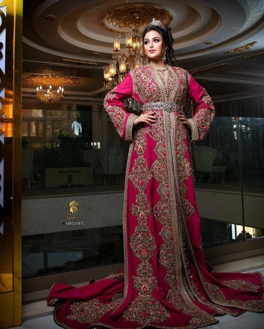 Luxury Caftan – Handmade Moroccan Embroidered Dress for Weddings & Special Events